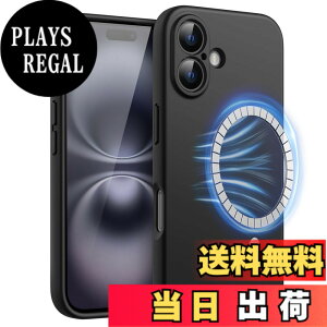 �y���������zJETech iPhone 16 6.1�C���`�p �}�O�l�b�g �V���R���P�[�X MagSafe�Ή� �V���L�[�\�t�g�^�b�` �Ռ��z�� �J���������Y�S�ʕی�t���X�}�z�J�o�[ �F�F�u���b�N