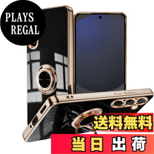 �y���������zLuFiYa �P�[�X �����O�t�� �J�o�[ TPU�f�� �X�^���h�@ �X�}�z�P�[�X �y�� �ϏՌ� ���� �C�菝�h�~ �����h�~ �ԍڃz���_�[ 360°��] �P�[�X �F�F�u���b�N�A�T�C�Y�FSamsung Galaxy S24 FE