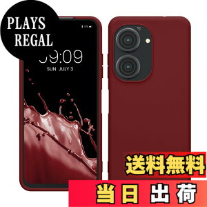 �y���������zkwmobile �X�}�z�P�[�X ASUS Zenfone 10 / Zenfone 9�Ή� �P�[�X - �ϏՌ� ����~�� �\�t�g TPU �V���R�� - �ԐF �F�F�{���h�[�o�C�I���b�g
