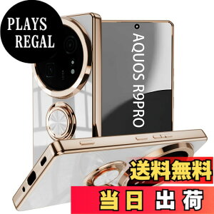 �y���������zLuFiYa �P�[�X �����O�t�� �J�o�[ TPU�f�� �X�^���h�@ �X�}�z�P�[�X �y�� �ϏՌ� ���� �C�菝�h�~ �����h�~ �ԍڃz���_�[ 360°��] �P�[�X �F�F�z���C�g�A�T�C�Y�FAQUOS R9 Pro 5G