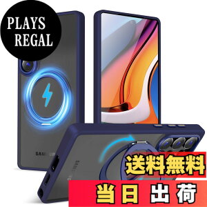 �y���������zMagSafe�Ή��P�[�X 360°���R��]�X�^���h �ϏՌ��� �����O�t�� ���G��ǂ� �S�ʕی� �h�o �F�F�u���[�A�T�C�Y�FGalaxy S25 Ultra �p