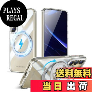 �y���������zMagSafe�Ή��P�[�X 360°���R��]�X�^���h �ϏՌ��� �����O�t�� ���G��ǂ� �S�ʕی� �h�o �F�F�N���A�A�T�C�Y�FGalaxy S25 Plus �p