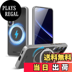 �y���������zMagSafe�Ή��P�[�X 360°���R��]�X�^���h �ϏՌ��� �����O�t�� ���G��ǂ� �S�ʕی� �h�o �F�F�O���[�A�T�C�Y�FGalaxy S25 Plus �p