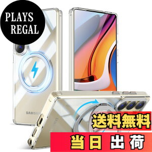 �y���������zMagSafe�Ή��P�[�X 360°���R��]�X�^���h �ϏՌ��� �����O�t�� ���G��ǂ� �S�ʕی� �h�o �F�F�N���A�A�T�C�Y�FGalaxy S25 Ultra �p