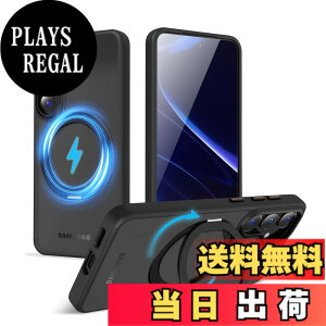 �y���������zMagSafe�Ή��P�[�X 360°���R��]�X�^���h �ϏՌ��� �����O�t�� ���G��ǂ� �S�ʕی� �h�o �F�F�u���b�N�A�T�C�Y�FGalaxy S25 Plus �p