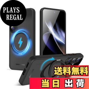 �y���������zMagSafe�Ή��P�[�X 360°���R��]�X�^���h �ϏՌ��� �����O�t�� ���G��ǂ� �S�ʕی� �h�o �F�F�u���b�N�A�T�C�Y�FGalaxy S25 �p