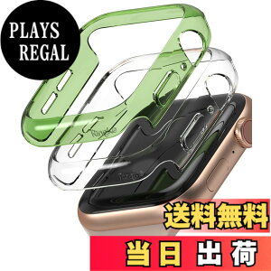 �y���������zJP - Ringke Apple Watch Series 6 / 5 / 4 / SE 40, 44mm Slim �F�FClear & Olive Green (2P)�A�T�C�Y�F[6 / 5 / 4 / SE 40mm]