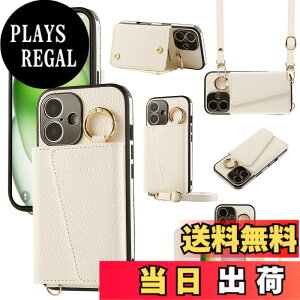 �y���������zXKringCKPTcs Wallet Case for iPhone 16 �F�F�z���C�g�A�T�C�Y�FiPhone 16