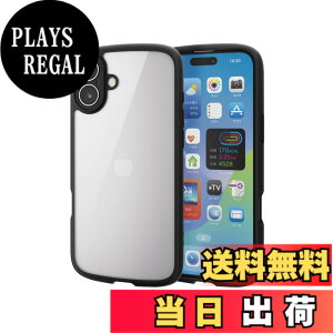�y���������z�G���R�� iPhone 16 Plus �P�[�X �N���A �ϏՌ� �Ռ��z�� �Ɍ��݌v �n�C�u���b�h ���^ �y�� �X�g���b�v�z�[���t�� �S���G�A�[�N�b�V���� �X�g���b�v�z���_�[�V�[�g�t TOUGH SLIM LITE �F