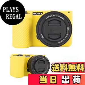 �y���������zRieibi �V���R���ی�P�[�X Sony Alpha ZV-E10 II �J�����P�[�X �X�N���[���v���e�N�^�[2�t�� �y�� ZV-E10II�P�[�X �O���b�v���o���� Sony ZV-E10 II�J�����P�[�X�p �F�FYellow