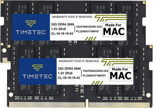 yzTimetec Hynix IC Apple DDR4 2666MHz PC4-21300 SODIMM Memory Upgrade For Mac Mini 8,1 Late 2018 and iMac TBD2 Retina 5K 27-inch Early 2019 TCYF64GB(32GBx2)