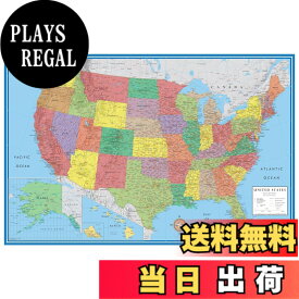 【送料無料】アメリカ地図 壁ポスター Classic Elite 24 x 36 色：Paper Rolled