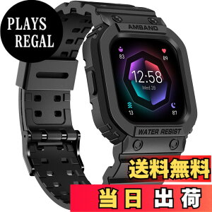 �y���������zamBand Fitbit Versa 4/ Fitbit Versa 3/ Fitbit Versa 2/ Fitbit Versa Lite/Fitbit Sense 2/ Fitbit Sense�o���h �P�[�X�t�� �ی�P�[�X �X�g���b�v ���ȃX�|�[�c�v���e�N�^�[ �� �F�F�u���b�N�A�T�C�Y�FFi