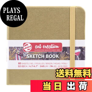 �y���������z�^�[�����X�W���p��(Talens Japan) �A�[�g�N���G�[�V�����X�P�b�`�u�b�N �G��`���蒠 �F�F�z���C�g�S�[���h�A�T�C�Y�F12x12cm