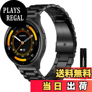 �y���������z[KeeFos] 22mm �o���h Garmin Venu 4 45mm/Venu 3 45mm/2/Forerunner 570 47mm/265/255/Vivoactive 4/Active�Ή� �����x���g���� �X�e�����X �����ȒP �����������t�� �����o���h �F�F�u���b�N�A�T�C�Y�F22