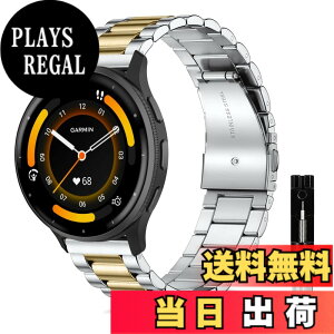 �y���������z[KeeFos] 22mm �o���h Garmin Venu 4 45mm/Venu 3 45mm/2/Forerunner 570 47mm/265/255/Vivoactive 4/Active�Ή� �����x���g���� �X�e�����X �����ȒP �����������t�� �����o���h �F�F�V���o�[/�S�[���h�A