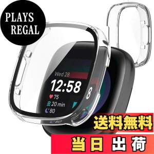 �y���������zTOORQR For Fitbit Sense 2/Versa 4 �P�[�X Fitbit Sense 2/Versa 4 �J�o�[ PC�f�� �J�o�[ �K���X�t�B������̌^ �S�ʕی� �ϏՌ� �y�� �w��h�~ ���h�~ �L�Y�h�~ �h�o ���{���Ɏq�� �F�F�N���A