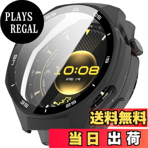 �y���������zBUITFOU For HUAWEI WATCH GT 6 Pro 46mm �J�o�[ HUAWEI(�t�@�[�E�F�C) WATCH GT 6 Pro 46mm �P�[�X �Ή� �����^ PC+�K���X�f�� ��̌^ �S�ʕی� �����ȒP �ϏՌ� �����ߗ� �w��h�~ ���h�~�i�u���b�N