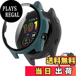 �y���������zINIAYOH For Garmin Forerunner 165 �J�o�[ �K�[�~�� Forerunner 165 �ی�P�[�X �����K���X�t�B����+���ϏՌ�PC�t���[�� ���˒ጸ �w��h�~ �y�ʃX�����݌v �F�F�O���[��