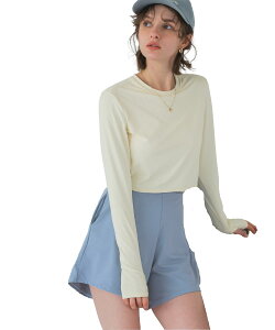 【送料無料】 3点セット ショートパンツ×カップ付 長袖 ビキニ 水着 DFXM0619 レディース 色:ホワイト系その他、サイズ:LL