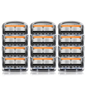 【送料無料】COOLHILL ジレット 替刃 プログライド 電動 替刃 5枚刃 色:ブラック、サイズ:12個