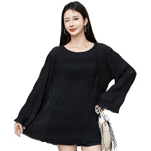 【送料無料】 水着 レディース 体型カバー 4点セット ハイウエストビスチェビキニ シアートップス 短パン hys3128 色:ブラック、サイズ:LL