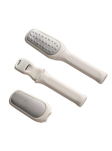 【送料無料】フットケア 角質除去 2in1かかとやすりセット, 軽石・スクレーパー付き, ホワイト かかとやすりかかと削り かかとケア 踵 鑢 色:ベージュ