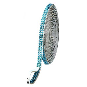 【送料無料】ラインストーンテープ 自粘着 キラキラ デコシール 長さ90cm DIY用 多列 幅4.5mm〜18mm NANDELMO 色:ライトブルー、サイズ:4.5mm(2列)