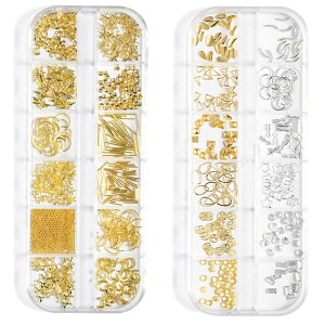 【送料無料】ネイルパーツ スタッズ 金属パーツ ネイルスタッズ Yesmart 星 月 丸 メタルパーツ ゴールド シルバー ネイルアート デコパーツ スタッズパーツ YES122 色:ゴールド・シルバー、サ