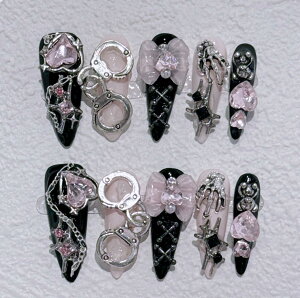 【送料無料】ネイルチップ ハンドメイド 10枚入り | 手作り 付け爪 光沢 ジェル風 韓国風 シンプル おしゃれ 再利用可能 | 結婚式 成人式 入学式 卒業式 花嫁ネイル パーティー 普段使い 春夏