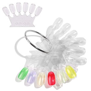 【送料無料】PAVIKE カラーチャート ネイル 【10 枚入り】 ネイル カラーチャート 丸 透明 nailtip カラーチャート diyデザイン用 カラー カボション ネイル ネイルチップディスプレイ 色:透明