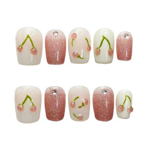 【送料無料】手作りネイルチップミディアムコフィン3D人気韓国黄色シンプル可愛いシンプル付け爪つけ爪10枚入収納ボックス付き 色:660、サイズ:S