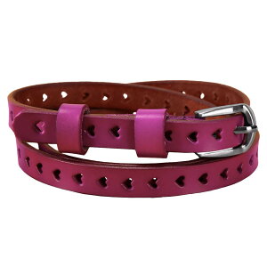 【送料無料】WHITE FANG(ホワイトファング) レザー ベルト ハート 細い おしゃれ かわいい カジュアル スーツ レディース BT247 色:04:パープル、サイズ:サイズ