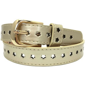 【送料無料】WHITE FANG(ホワイトファング) レザー ベルト エナメル スター 星 おしゃれ カジュアル ビジネス レディース BT206 色:07:ゴールド、サイズ:サイズ