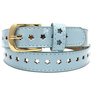 【送料無料】WHITE FANG(ホワイトファング) レザー ベルト エナメル スター 星 おしゃれ カジュアル ビジネス レディース BT206 色:05:ブルー、サイズ:サイズ