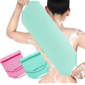 【送料無料】サムコス あかすりタオル 2枚セット バスタオル バックスクラバー 角質除去 毛穴清潔 背中ニキビ対策 毛穴洗浄 浴用 角質除去シャワースポンジパッド 男女兼用 色:ピンク、グ