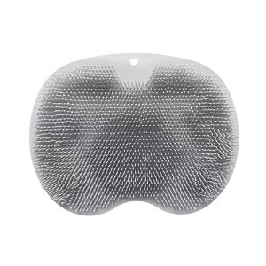 【送料無料】足元スッキリふかふか 洗足マット/足つぼマッサージマット − 滑り止め付き|バスマット シャワーマット フットケア 日本製風|かかとケア&リラクゼーション 色:04暖かい灰