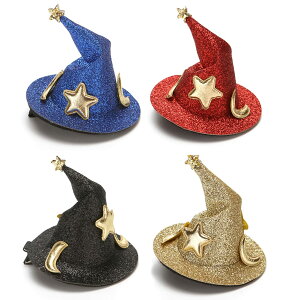 【送料無料】MinniLove ハロウィン仮装 髪飾り ヘアピン かぼちゃ おばけ コウモリ 魔女帽子 スカル 猫 ハロウィン限定デザイン 色:1セット4色入、サイズ:7.5(幅)X 5(高さ)cm