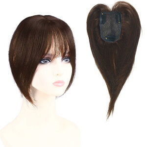 【送料無料】HIYE 部分ウィッグ 人毛100% 手植え 自然 人工皮膚付け 白髪隠れ 3D 前髪ウィッグ 通気性 軽量 ショート 女性用 ファッション トップカバー 装着簡単 医療用ウィッグ ヘアピース