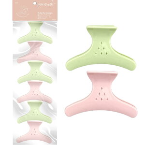 【送料無料】Parvaneh ヘアクリップ 大きめ 8.6 cm プロ用 しっかりとまる 強力防滑 髪留め サロン専用 メンズ 美容院 美容師 理髪師 髪染め用(6本セット,桜色と柳色) 色:桜色と柳色、サイズ:3.
