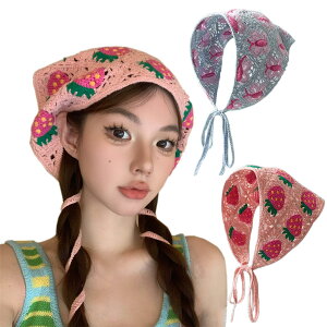 【送料無料】YiyiLai 2枚セット かぎ針編み 三角巾 大人用 三角スカーフ ニットヘアバンド ヘッドバンド ヘアアクセサリー レディース ターバン 髪飾り 色:タイプI、サイズ:2枚セット