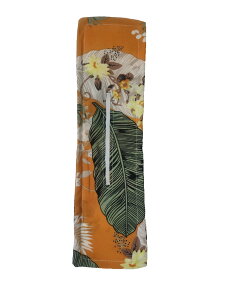 【送料無料】軽量フレンチヴィンテージヘアバンド 韓国プリントヘアバンド レイジーヘアプレートヘアバンド - 大きな緑の葉とオレンジ