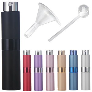 【送料無料】fogman アトマイザー 香水 スプレーボトル 小分け 容器 ノズル・ロート付 色:ブラック、サイズ:8 ml