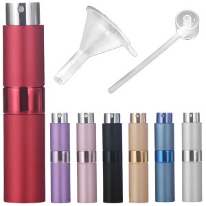 【送料無料】fogman アトマイザー 香水 スプレーボトル 小分け 容器 ノズル・ロート付 色:レッド