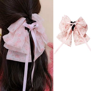 【送料無料】HAPVITAL フリル リボン バンスクリップ 大きめ 髪飾り可愛い ヘアクリップ 大人っぽい ヘアアクセサリー セット ヘアクリップ 髪留め ヘアアクセサリー クリップ バナナクリップ