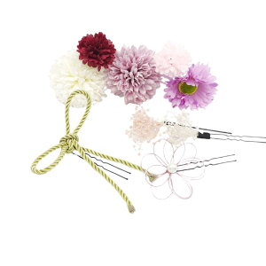 【送料無料】和風ヘアアクセサリー造花不滅の花和装用ヘアアクセサリー結婚式用ヘアアクセサリー成人式和装着物演奏会ビジネスセレモニー結納品 色:パープル