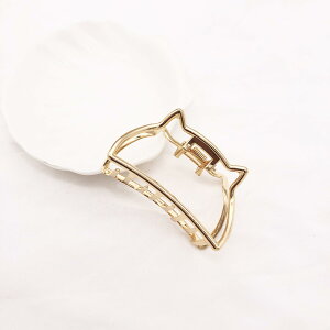 【送料無料】大きめ 合金 髪留め クリップ ヘアクリップ ゴールド クリップ 金属 レディース しっかり シンプル ヘアアクセサリー 韓国 1本 実用性 色:B