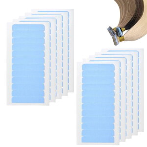 【送料無料】サムコス ウィッグ粘着テープ ヘアエクステンションテープ 120枚セット 毛延長 強粘着 ヘアエクステンション 両面テープ 交換用粘着テープ かつら接着用 美容ツール 色:ブル