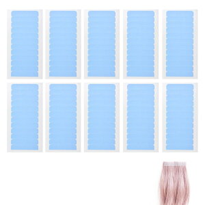【送料無料】SSZYMAOYI 強力粘着 ウィッグ用両面テープ PU素材製 透明 防水・耐汗 交換用テープ 10枚入り 強粘着で毛延長 かつら接着に最適 美容ツール 隠し可能 色:ブルー