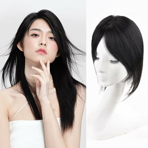 【送料無料】Rebecca 部分ウィッグ 医療用 前髪ウィッグ 100%人毛 3Dエア感 総手植 厚め 自毛溶け込み 増毛 通気 自然 薄毛隠し 長め かつら 白髪隠し一片式 自毛と一体化 女性用 増毛 ヘアピー